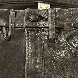 Good American Black and Silver Skinny Jeans
